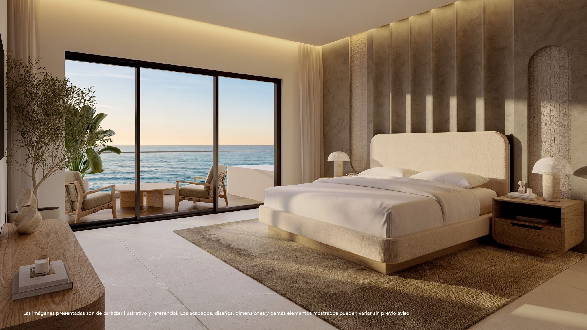 Interior de residencia con vista al mar en Aquamarine Juan Dolio